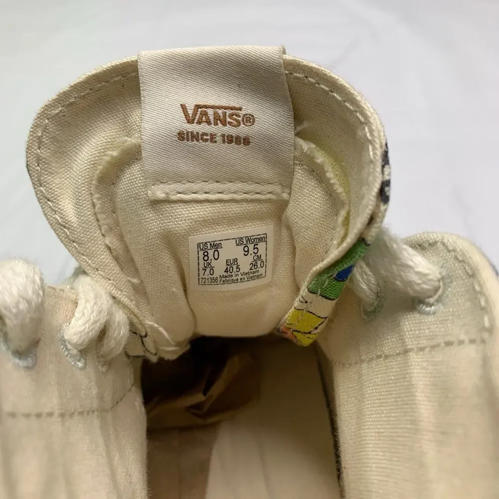 Vans Sk8-Hi Tapered Eco Theory Positivity Sneakers M8 W9.5 Sunflower Skate Shoes